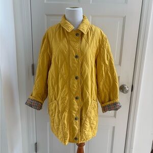 Rare Vintage Burberry Quilted Coat Yellow Nova check M/L